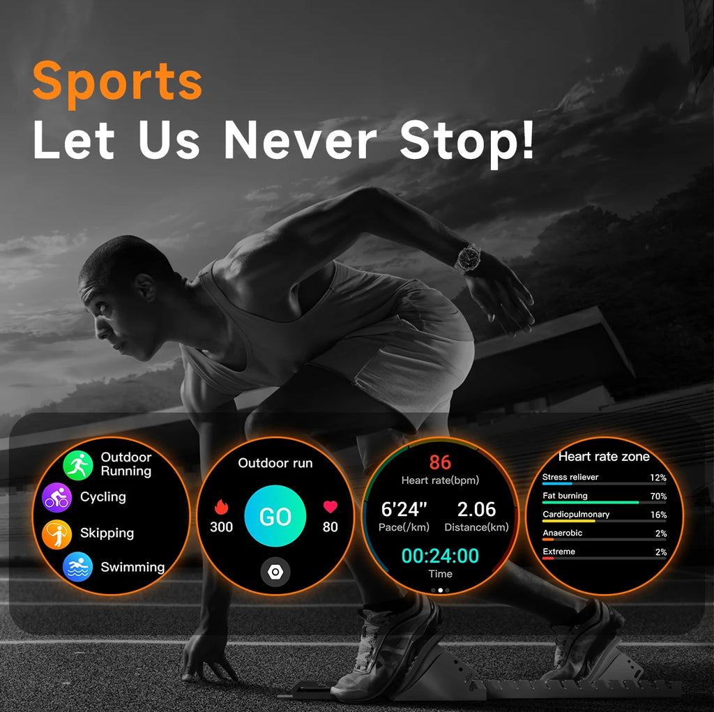 Luxury Military GPS Men Smartwatch Wrist Fitness Clock BT Call 1ATM Waterproof Sports Smart Watches for Android IOS Phones 2026