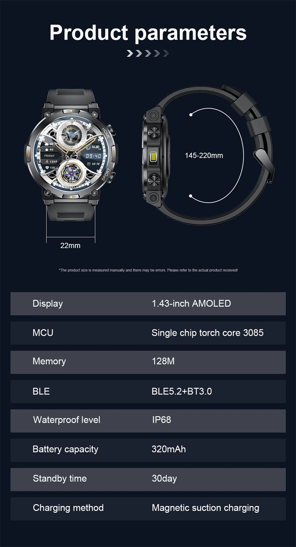 LIGE Smart Watch Men 1.43inch 466*466 AMOLED HD Screen Health Smartwatch Heart Rate Bluetooth Call Watches Sport Fitness Tracker