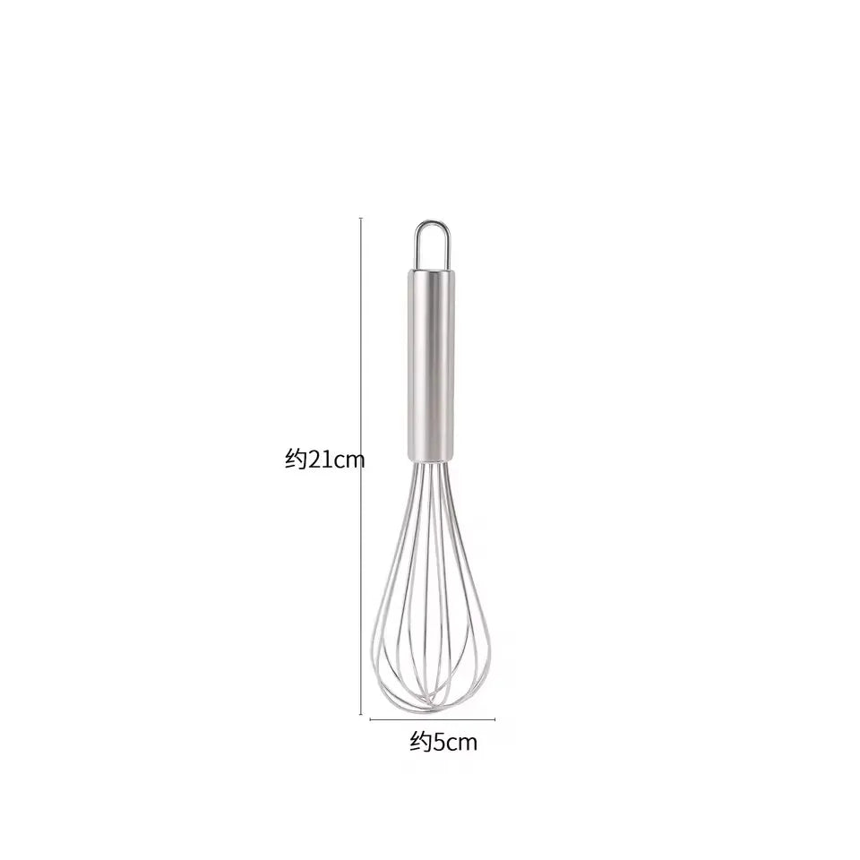 LMETJMA 8" 10" 12" Egg Whisk Stainless Steel Egg Whisk Kitchen Wire Balloon Whisk Milk Egg Beater Egg Mixing Mixer Tools