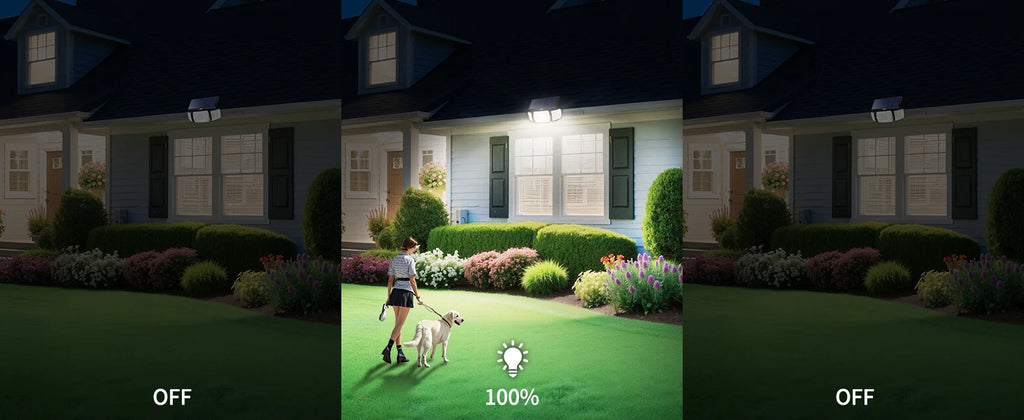 Top Brand Powerful 6000mah Outdoor Solar Lights With 3 Modes Two Motion Sensors Bright Light Wall Lamp For Garden Yard Garage