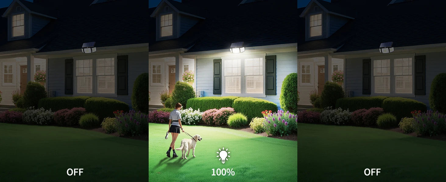 Top Brand Powerful 6000mah Outdoor Solar Lights With 3 Modes Two Motion Sensors Bright Light Wall Lamp For Garden Yard Garage