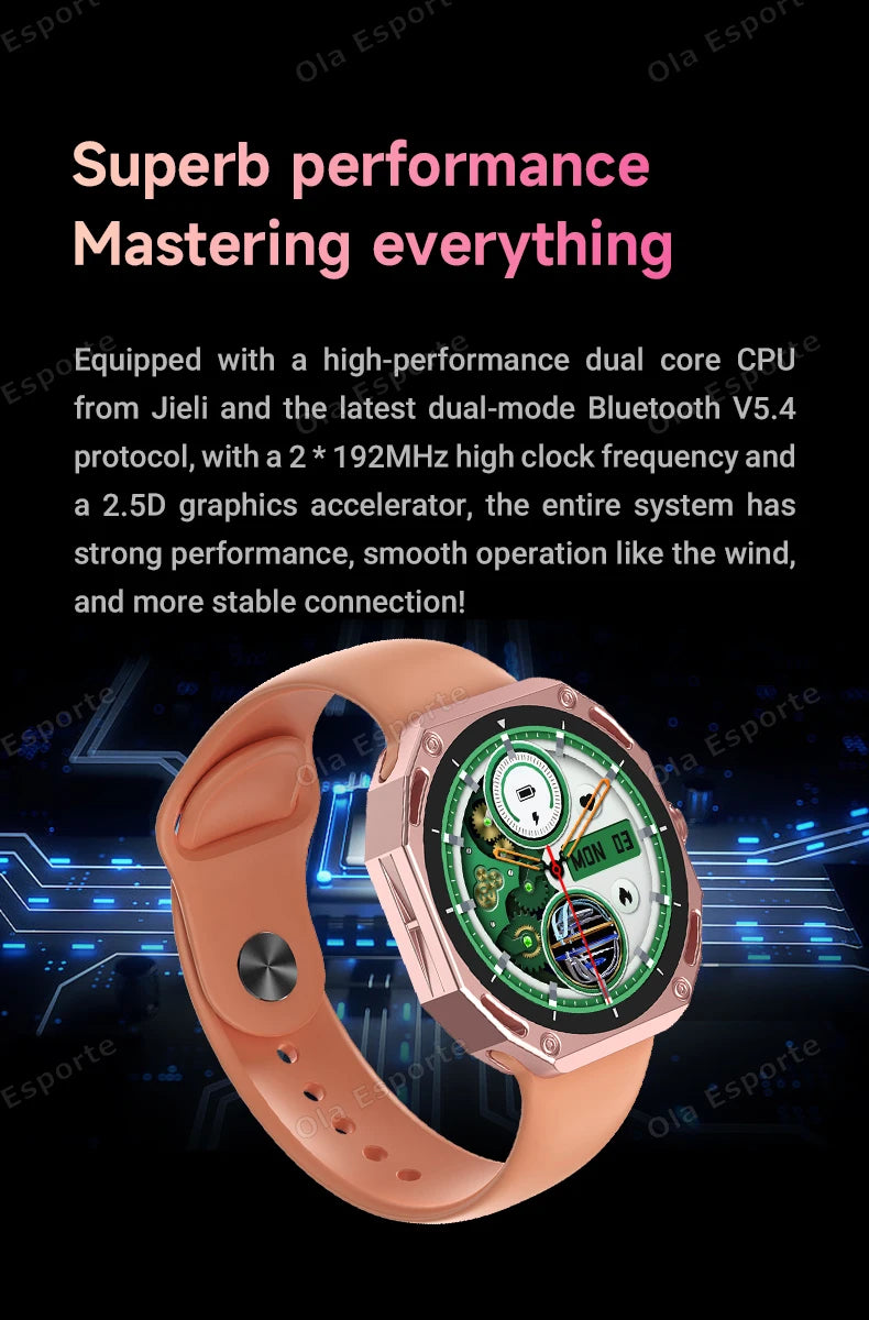 Smartwatch 1.52" AMOLED Screen GPS Track NFC Smart Wartch Waterproof Bluetooth Call Health Monitor Sports Men Women Holiday Gift