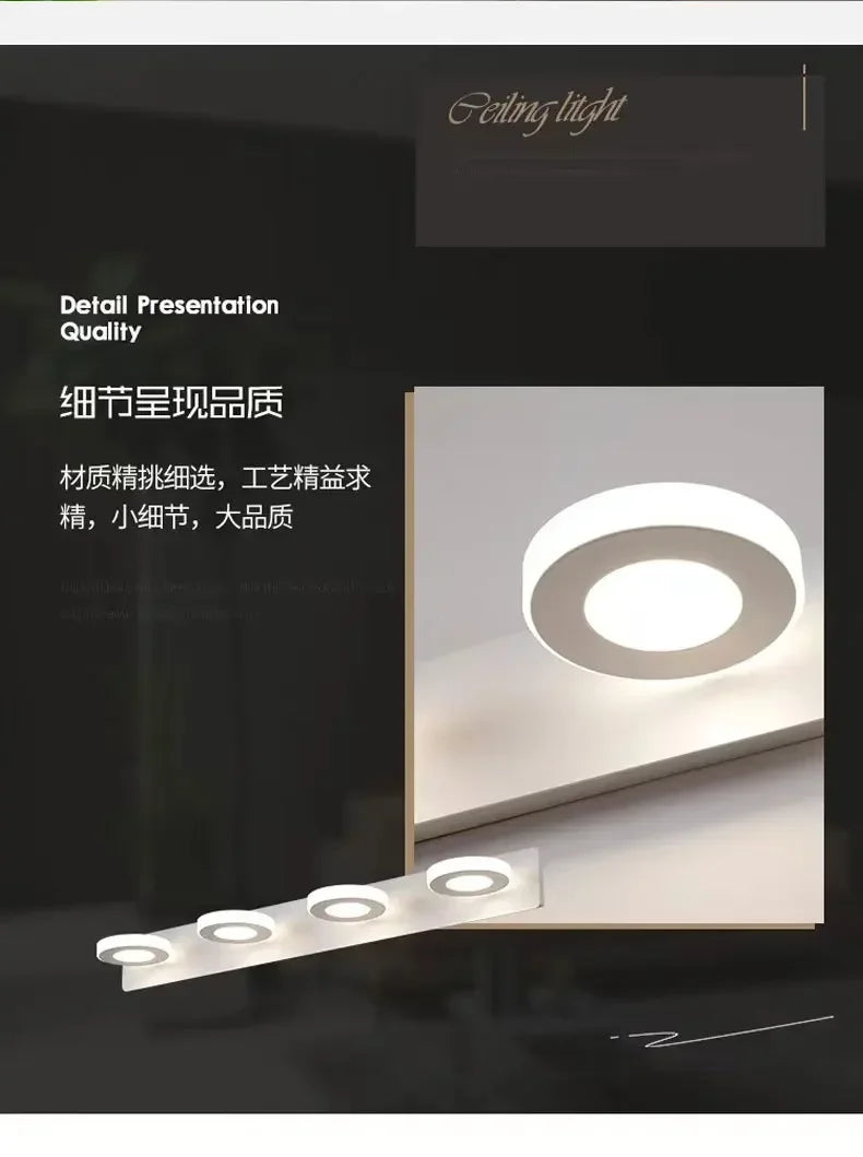 Minimalist Mirror Headlight Acrylic 360 ° Rotating Lamp Head Wall Lamp Modern Corridor Bathroom Makeup Bedside Bedroom Lighting