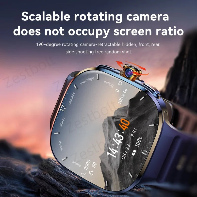 M99 4G 5G Cellular Version Smartwatch 2.4inch Amoled Larger Screen Android 10 Smart Watch With Rotary Camera Sim Card Slot WIFI