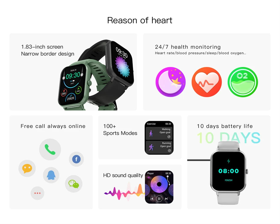LIGE Women Smartwatch Bluetooth Answer Call Voice Assistant Whatsapp Reminder Men Smart Watch Sports Fitness Waterproof Watches