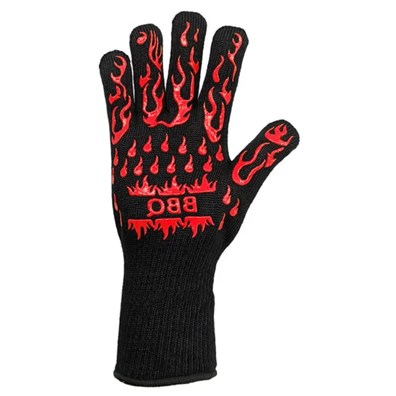 One Piece BBQ Gloves High Temperature Resistance Oven Mitts 500 800 Degrees Fireproof Barbecue Heat Insulation Microwave Gloves