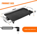 Electric Large Teppanyaki Grill Table Top Smokeless Grill, Portable BBQ Barbecue Griddle Non-stick Hot Plate with Adjustable Thermostat 1500W for Family Party Camping