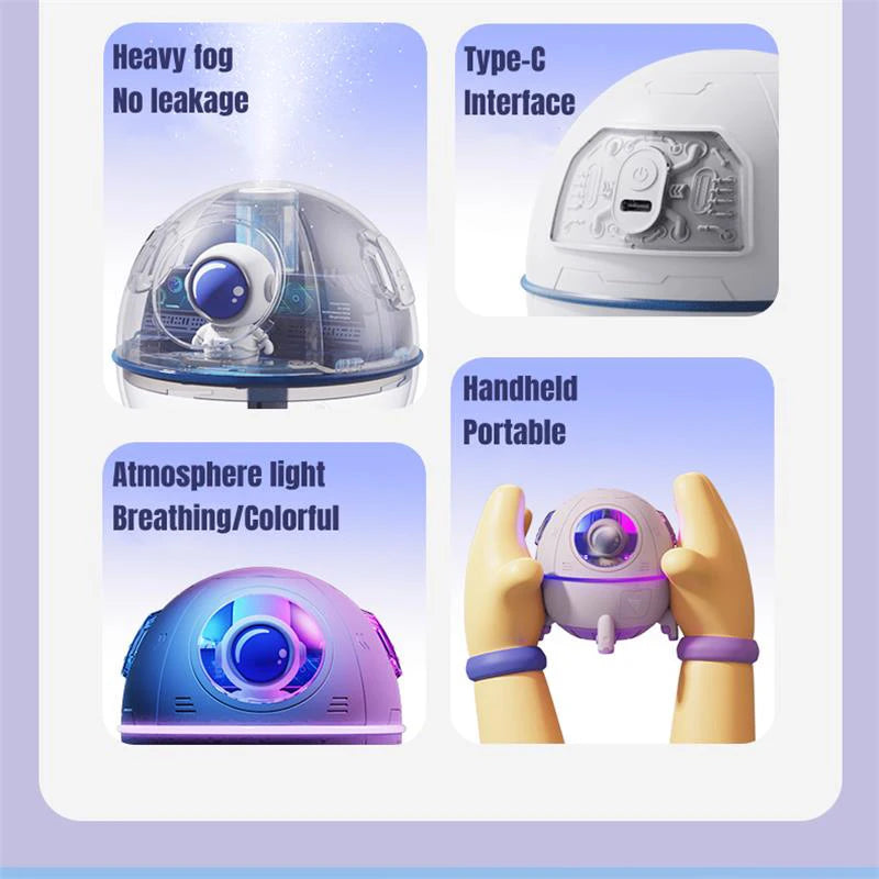 220ML Desktop Humidifier Portable USB Astronaut Air Humidifier Diffuser for Home With Colorful Light