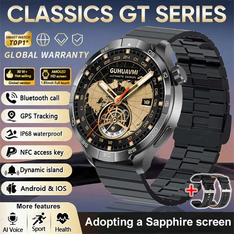 2026 Smart Watch Always display AMOLED NFC Bluetooth Call GPS trajectory Waterproof Health Sport Smartwatch Men for Android iOS
