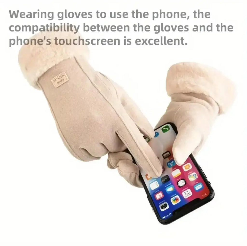 Women's Winter Warm Touchscreen Gloves Plush Lined Thick Outdoor Leisure Protection