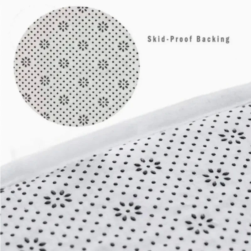 1pc round floor mat with white rose and gold decoration, polyester fabric, suitable for bedroom and living room decoration