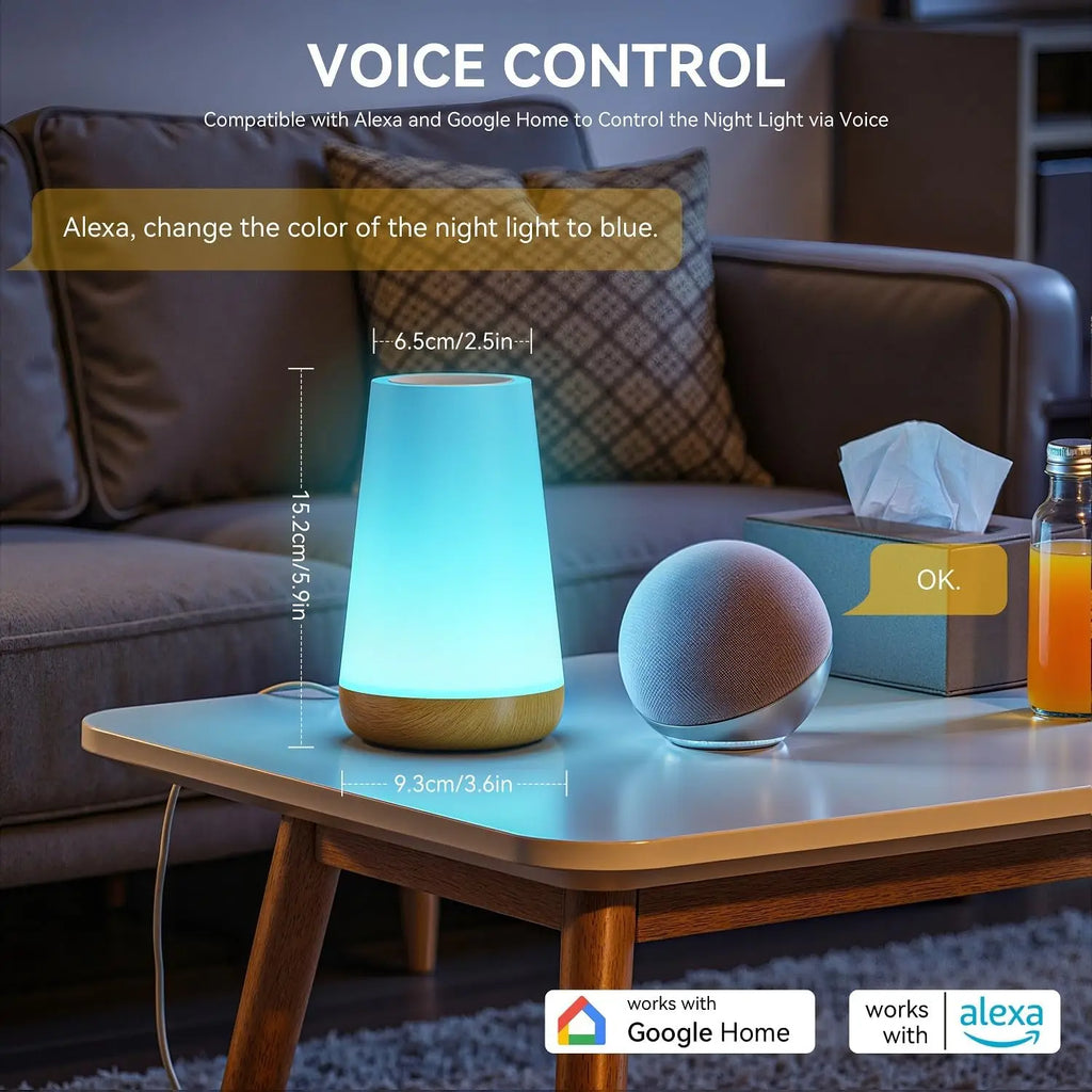 Tuya Smart APP WIFI table lamp, ambient bedside lamp, remotely controlled bedside lamp, night light with multiple lighting modes