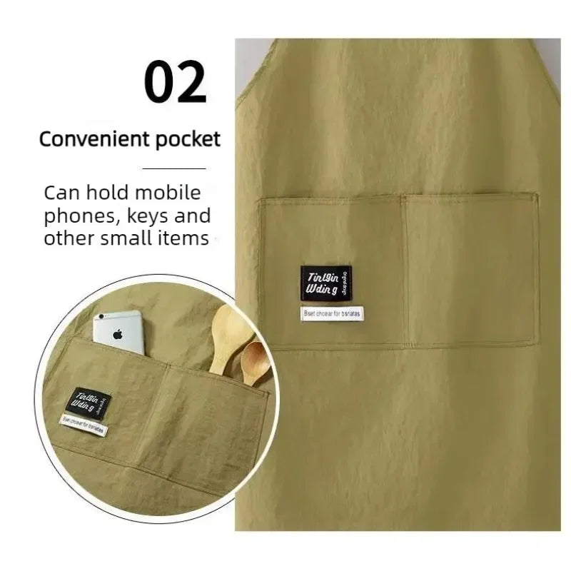 Multi-Purpose Unisex Breathable Waterproof Kitchen Apron Adjustable Strap Oil Resistant Bib for Cooking Cleaning Restaurant Work
