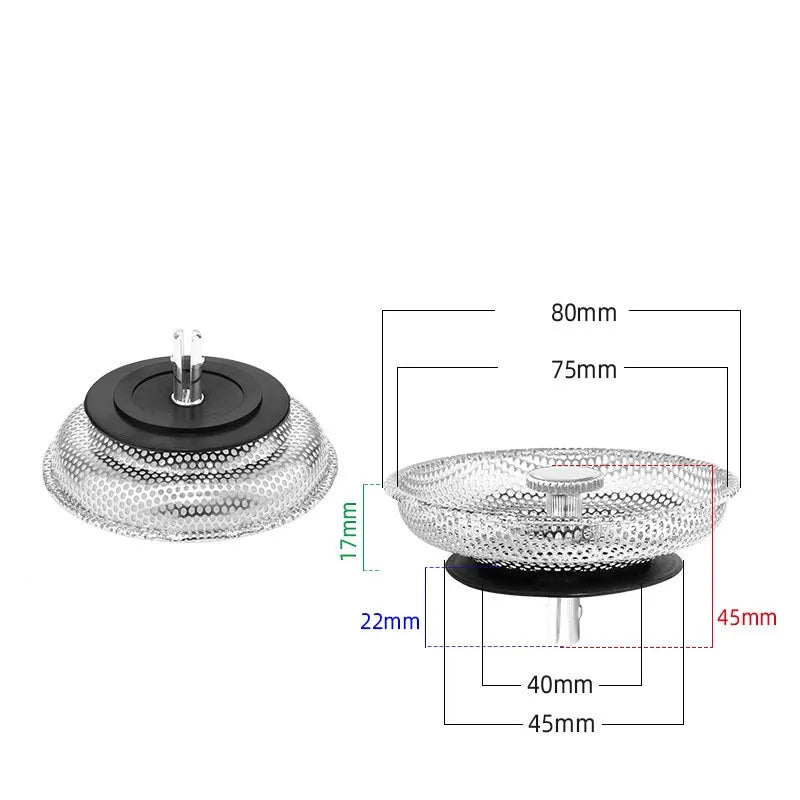Waste Plug Kitchen Sink Strainer Replacement Basin Drain Filter Stainless Steel Shower Hair Catcher for Bathroom Accessories