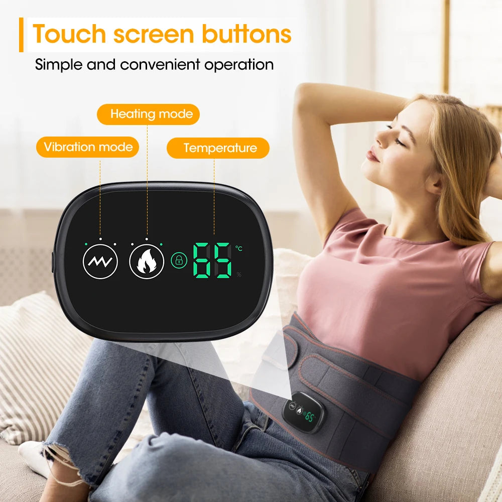 Electric Heating Waist Massage Belt Infrared Vibration Hot Compress Lumbar Brace Spine Protect Massager Back Support Belt