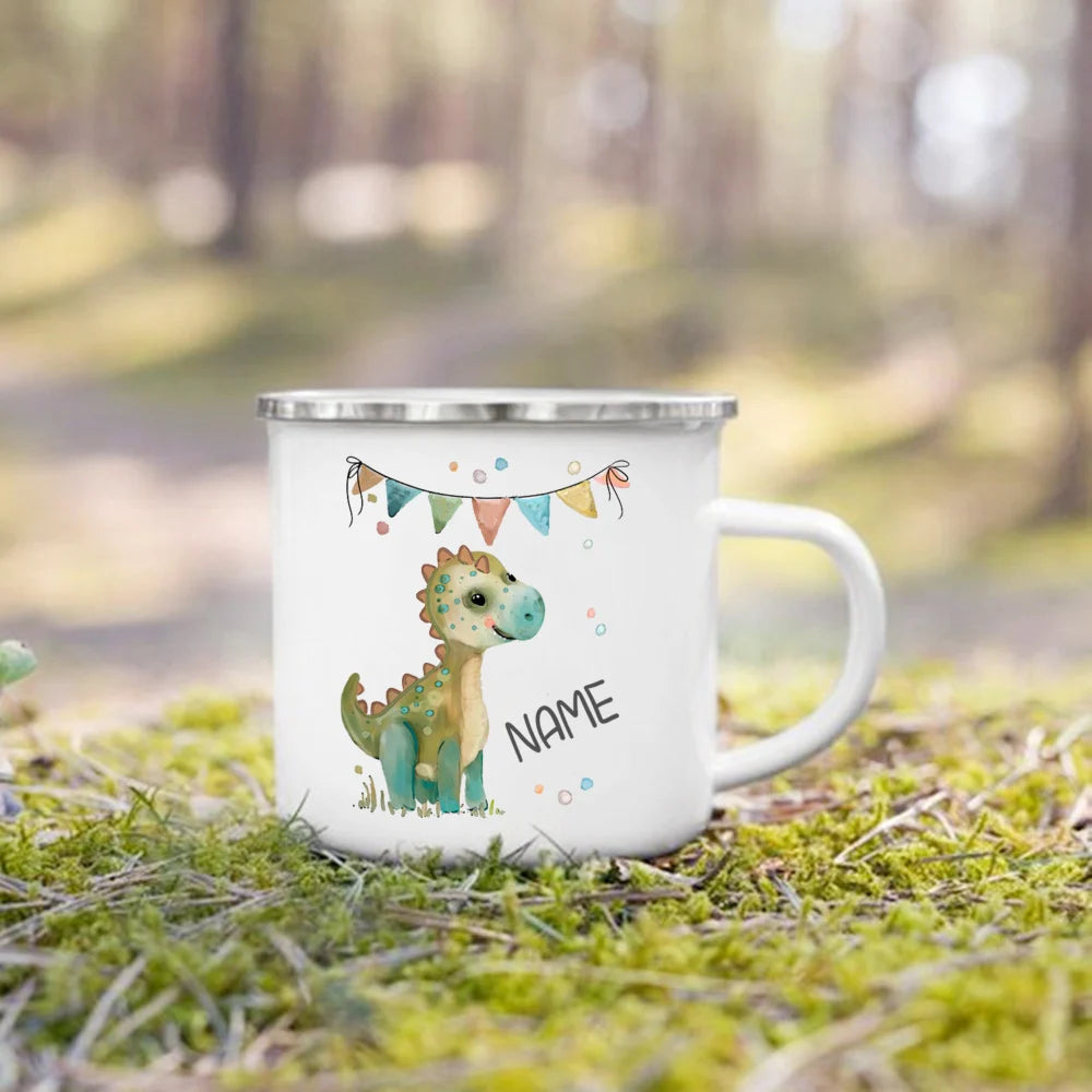 Personalized Mug for Kids Hot Chocolate Custom Animal with Name Mug for Boys Girls Handle Cup Birthday Party Favors Child's Gift