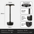 Portable Cordless LED Table Lamp 5000mAh Battery Stepless Dimming for Restaurant Outdoor Party Camping  Atmosphere Night Light