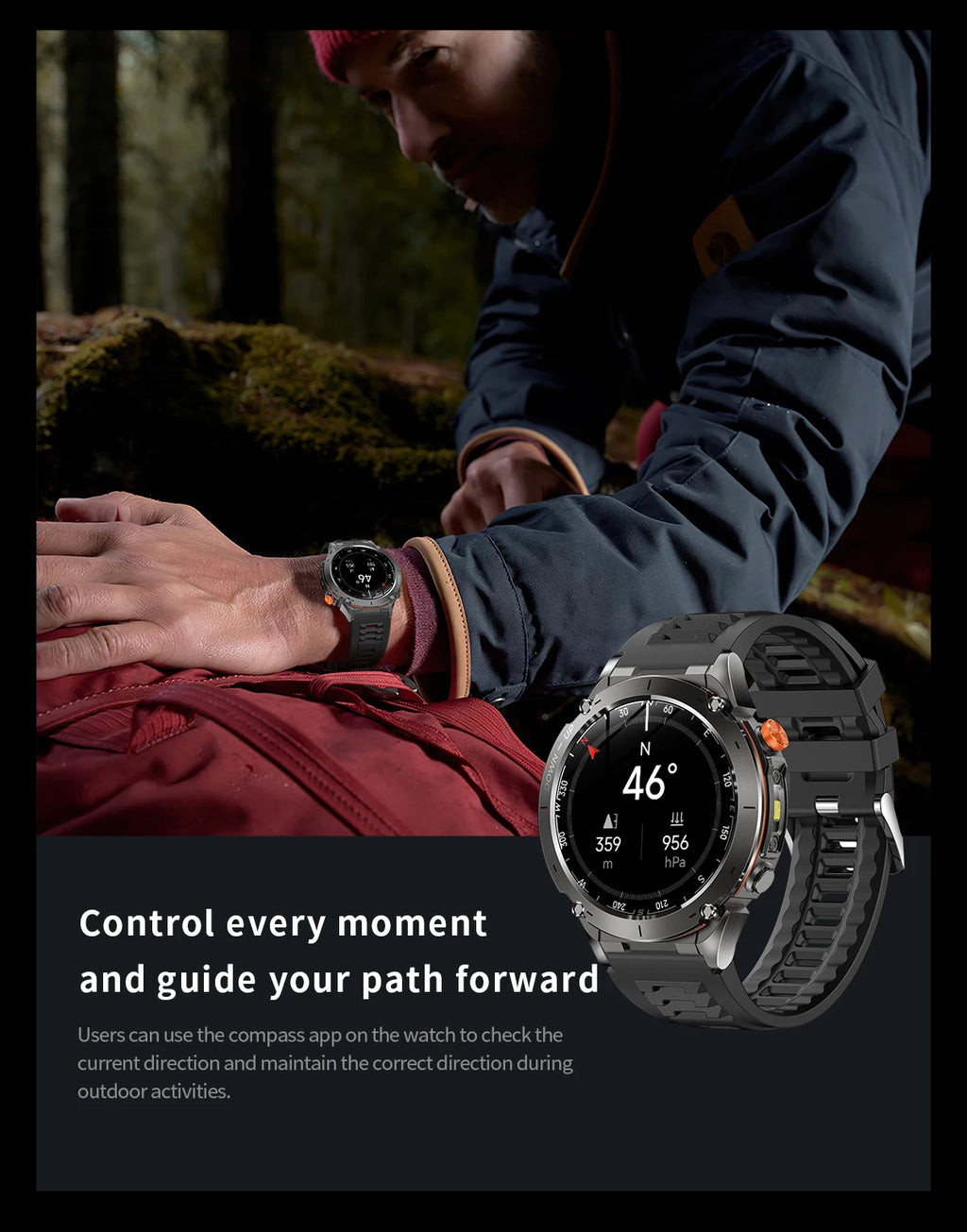 2025 GUHUAVMI Y-101 GPS Sports Smart Watch 10ATM Waterproof Built-in Dual-Band GNSS Compass Altimeter Military Grade Smartwatchs