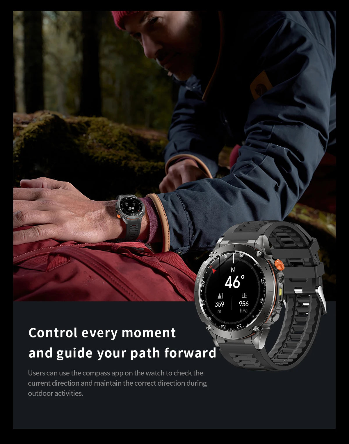 2025 GUHUAVMI Y-101 GPS Sports Smart Watch 10ATM Waterproof Built-in Dual-Band GNSS Compass Altimeter Military Grade Smartwatchs