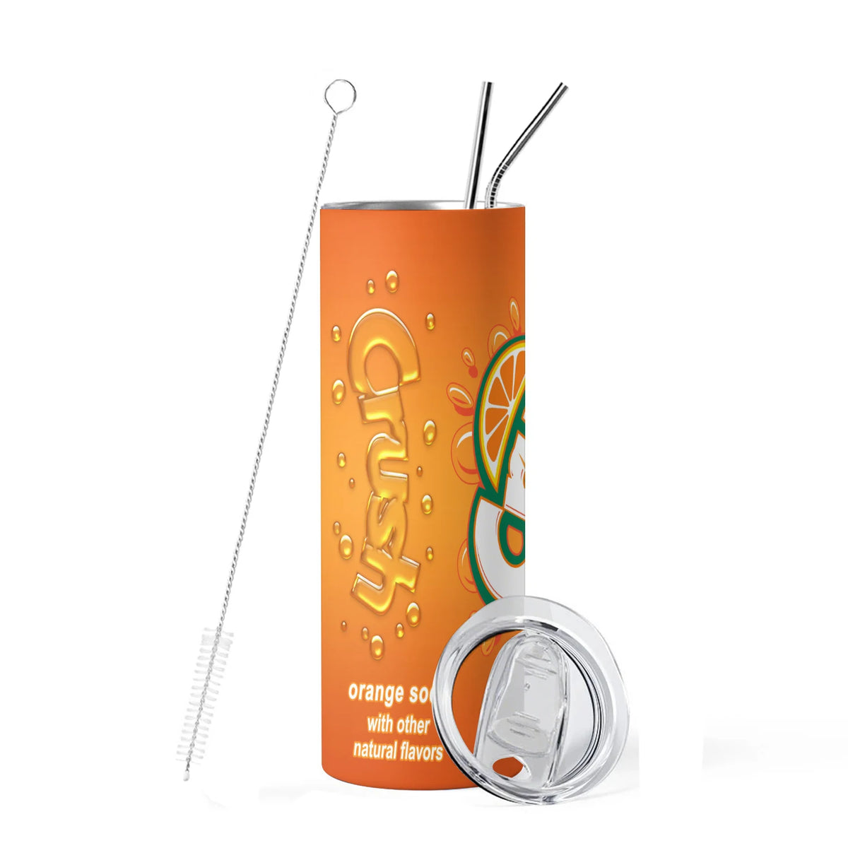 20oz Tumbler Cherry Lemon Orange juice Coke Can Vacuum cup Double Stainless Steel Water Bottle with Straw for Hot or Cold Drinks