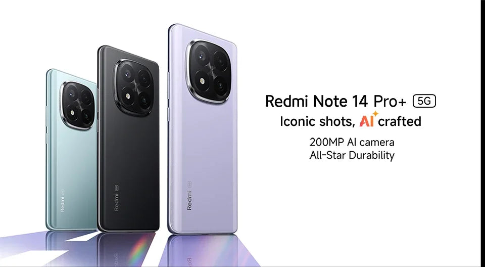 UK Version Redmi Note 14 Pro Plus 5G Smartphone 120W HyperCharge 200MP OIS Camera 6.67" AMOLED Display Snapdragon 7s Gen 3