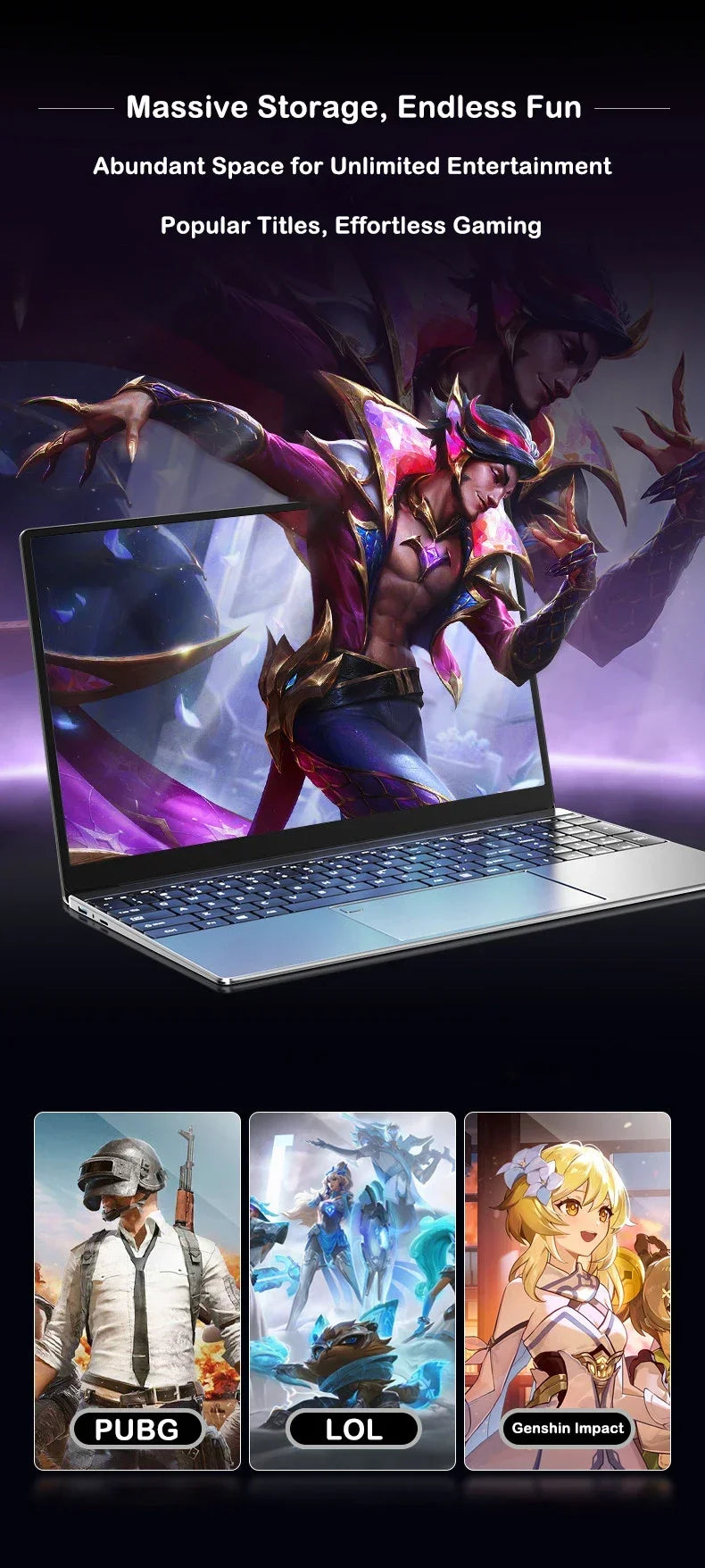 Durable Strong 15.6" Portable Laptop I9-9880H Windows11 32GB DDR4 2TB SSD Pc Gamer Office Computer