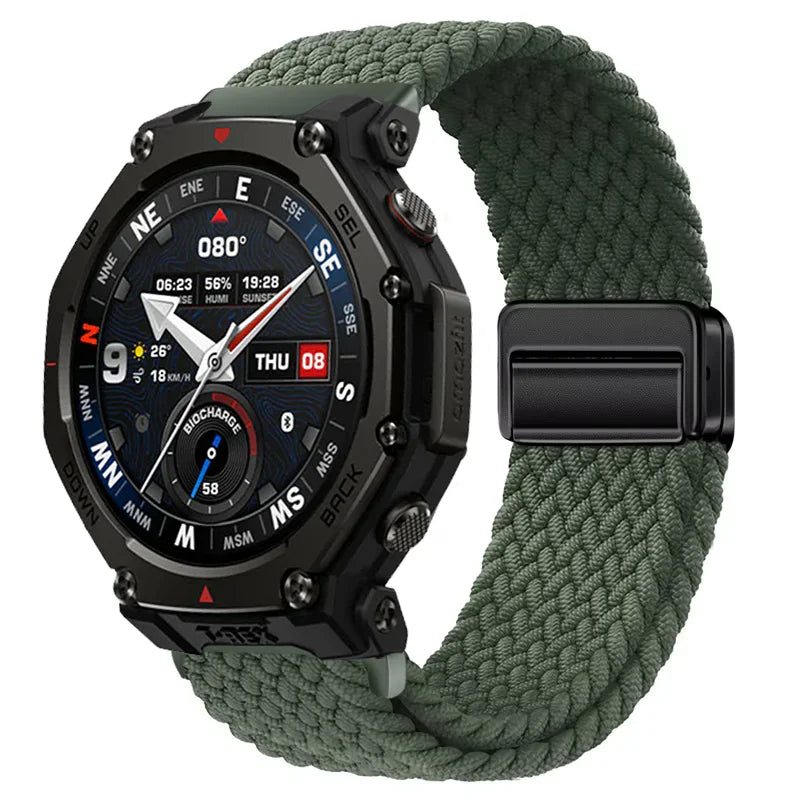 20mm 22mm Nylon Strap for Amazfit T-Rex3 Pro 48/44mm Helio Balance 2 Magnetic Buckle Bracelet Amazfit Active 2 Bip 6 5 Wristband