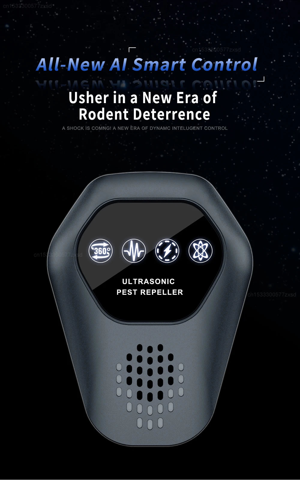 Ultrasonic Mosquito Repeller Rat Repeller Intelligent High-power Warehous Kitchen Variable Frequency Cockroach Pest Repeller New