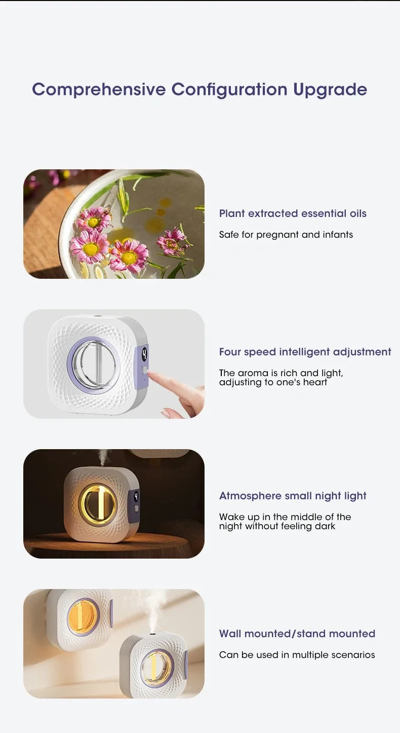 Automatic Aromatherapy Machine Portable Fragrance Sprayer Essential Oil Diffuser Bathroom Air Deodorization Hilton Lavender Oil