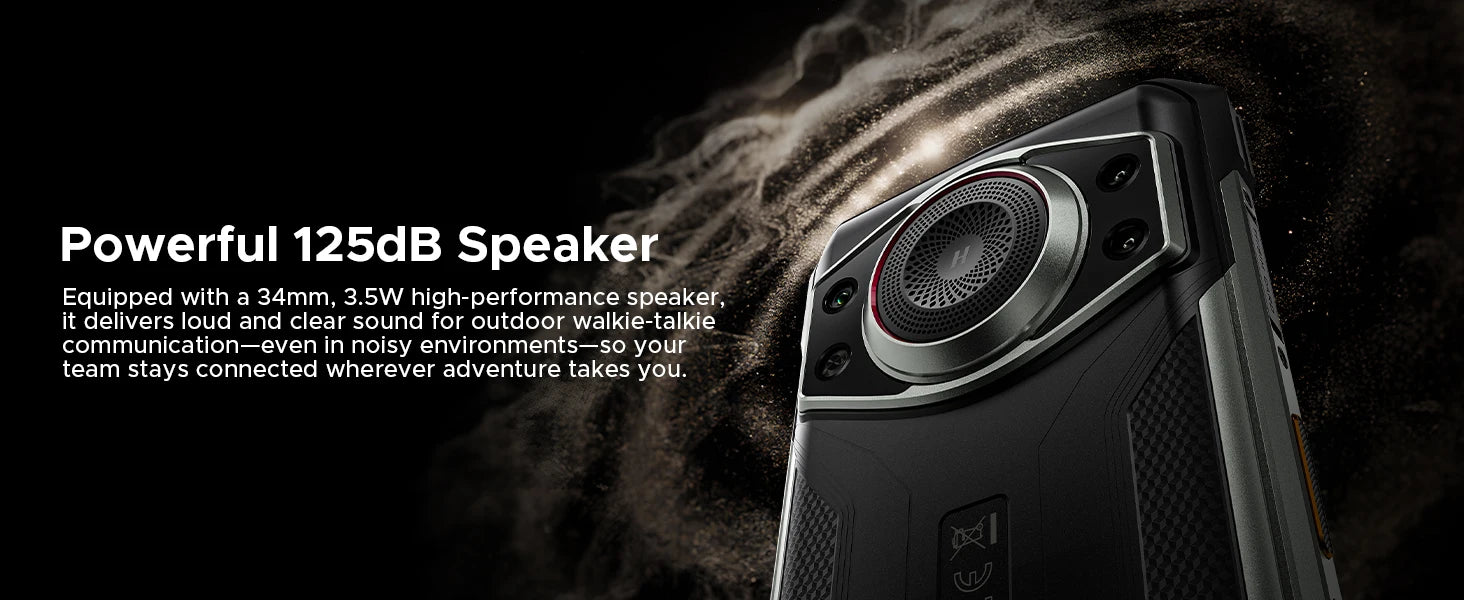 DOOGEE Fire 7 Ultra 5G Rugged Phone 125dB Speaker 13000mAh Battery Support POC 6.6'' Screen 8GB 256GB Android 15 Smartphone