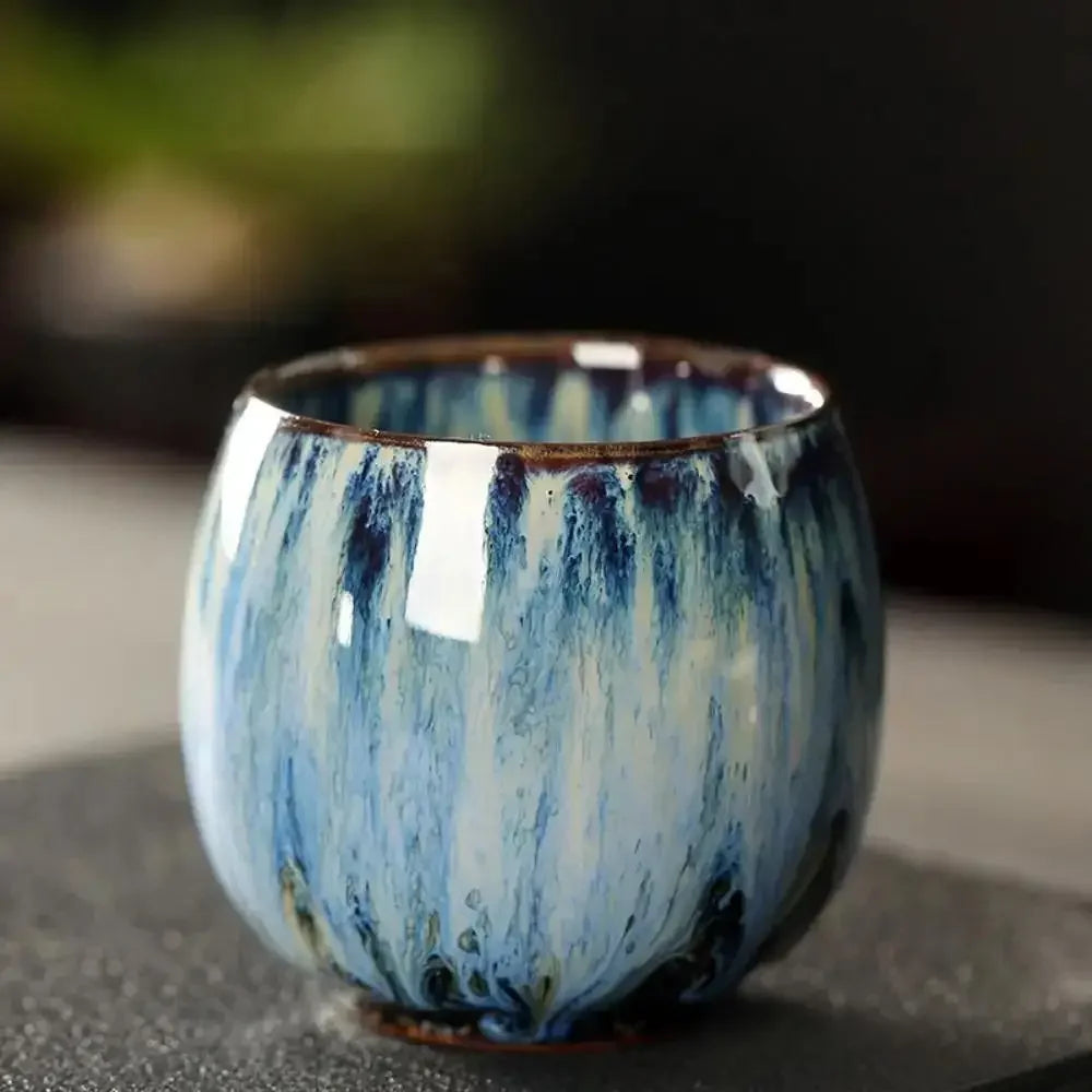 1/5pc Colorful Reactive Glaze Ceramic Coffee Mug 170ml Ceramic Espresso Tea Cup Home Office Lacquered Water Cups Drinkware