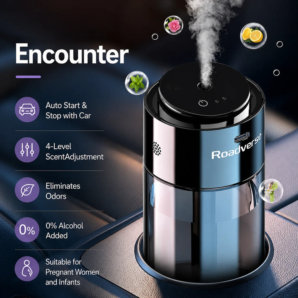 Smart Car Air Freshener Air Purifier Humidifier Fragrance Dispenser Odor Removal Decorations Dual-use Home and In-car