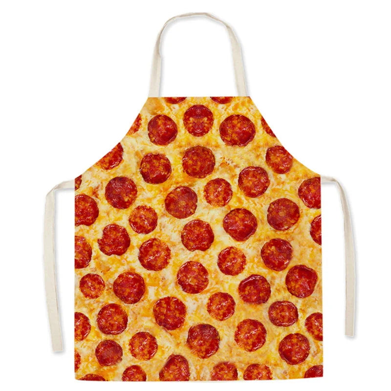 unframed Fashion Kitchen Apron for Men Women Kid Lemon Desserts Printed Cotton Linen Sleeveless Aprons Home Cooking Baking Clean