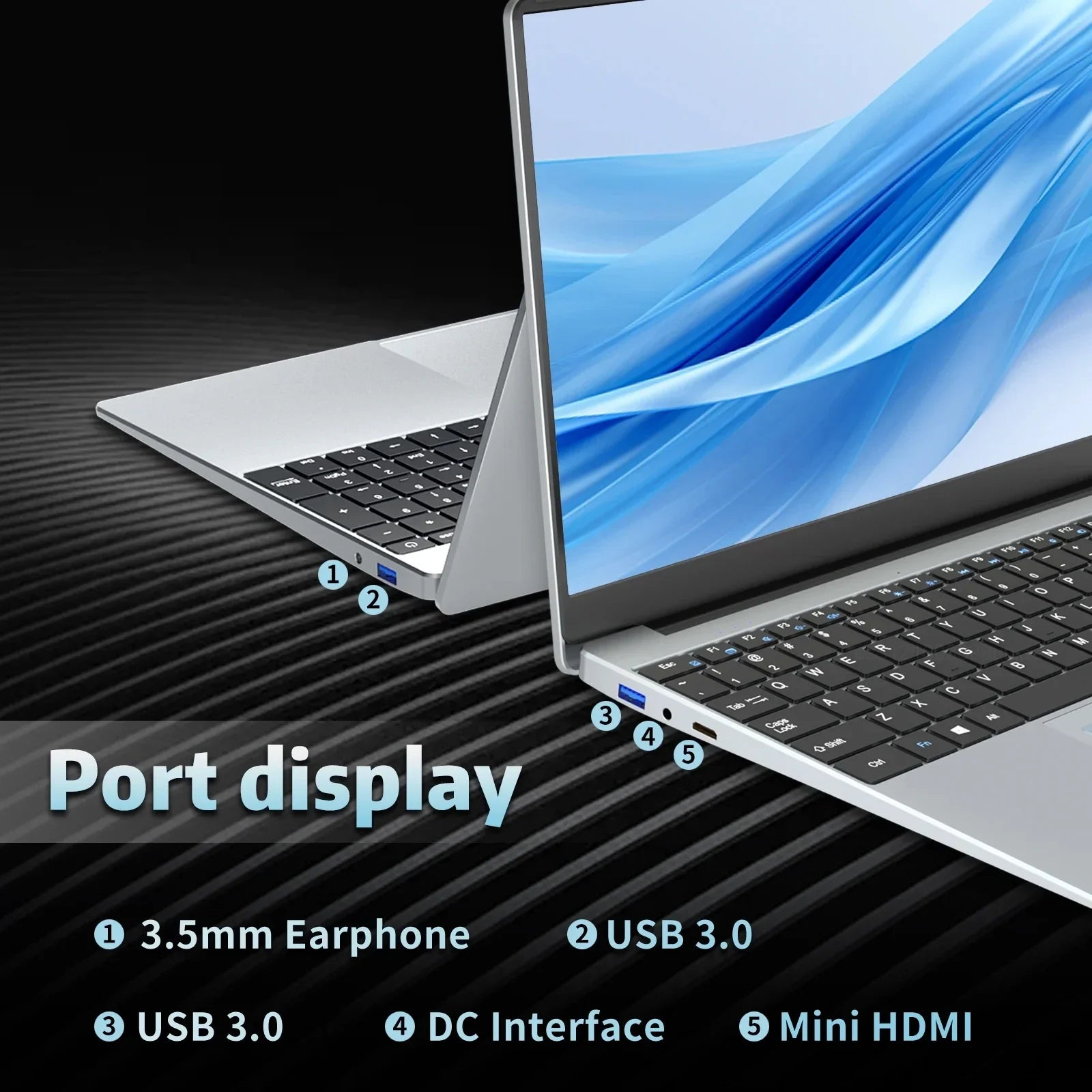 Durable 15.6 Inch Laptop Intel i7-8650U Win11 32GB DDR4 2TB SSD Portable Gaming Office Notebook PC