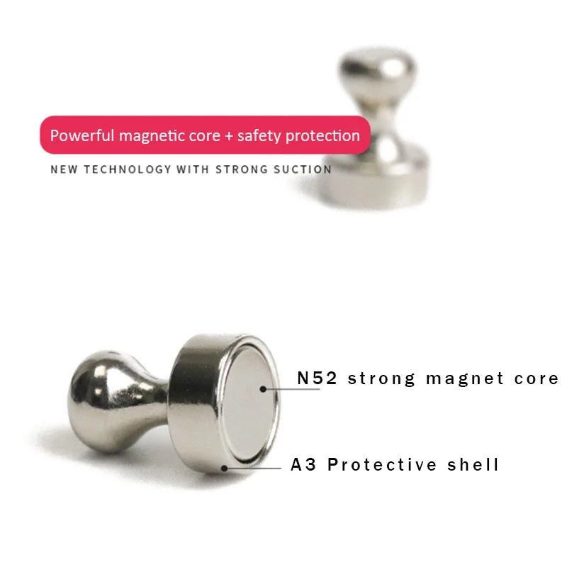 3/5/10/12pcs Super Strong Magnetic Push Pins Neodymium Magnet Refrigerator Kitchen Whiteboard Durable Magnetic Thumb Tacks Sucke