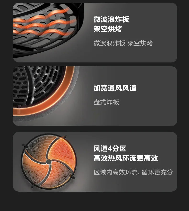 Visible 5L Large Capacity Air Fryer: Intelligent Household Oil-Free Steam Fryer.