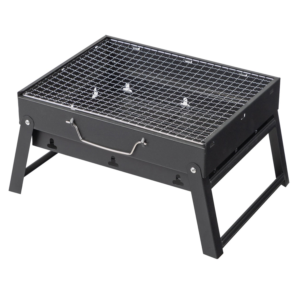 Portable Foldable Charcoal Grill | 38cm Compact Design | Light Steel Material Easy to Install | Equipped with Removable Ash Collector, Fast Heat Dissipation | Suitable for Camping, Picnicking, Beach, Backyard, and Small Group