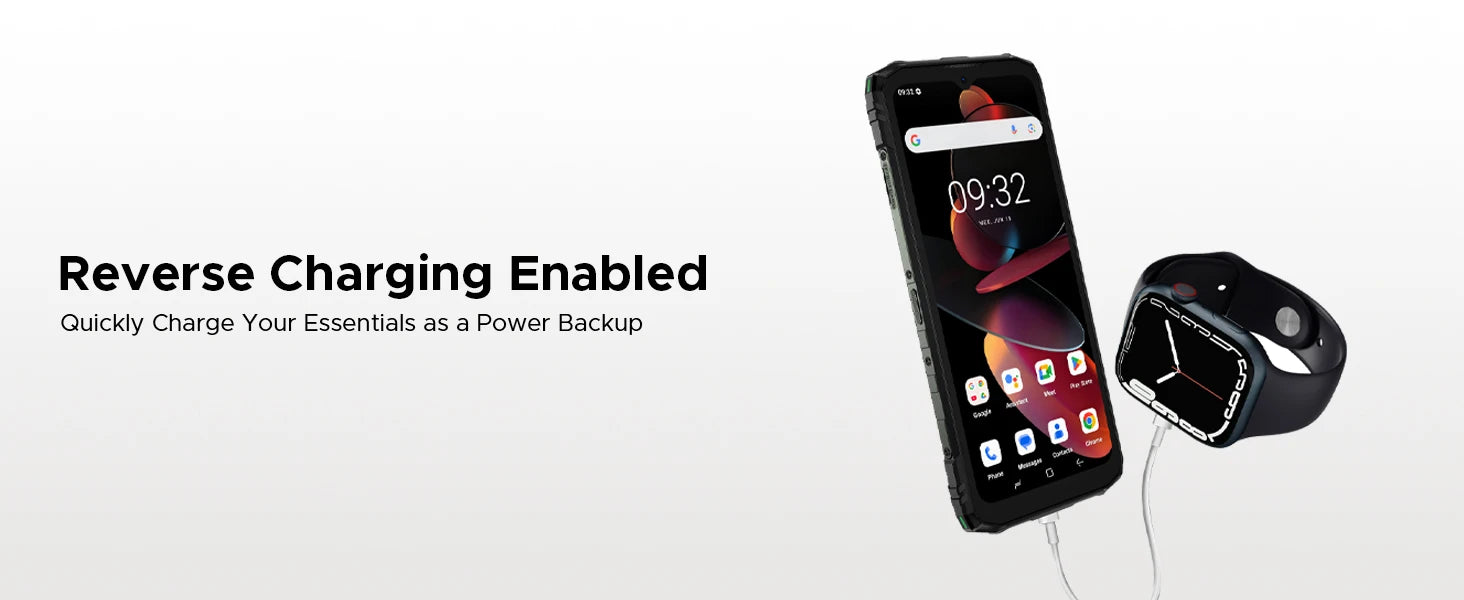 DOOGEE Blade10 Energy Rugged Phone Ultra-thin 6.5'' Screen 6150mAh Battery 24GB RAM(4GB+20GB) 128GB ROM Android 15 Smartphone