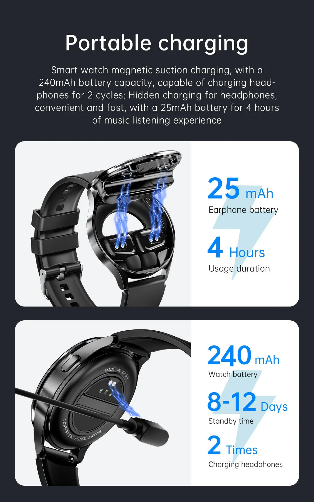 X10 2 in 1 Smart Watch With Earbuds Smartwatch TWS Bluetooth Earphone Heart Rate Blood Pressure Monitor Sport Watch Fitness Watc