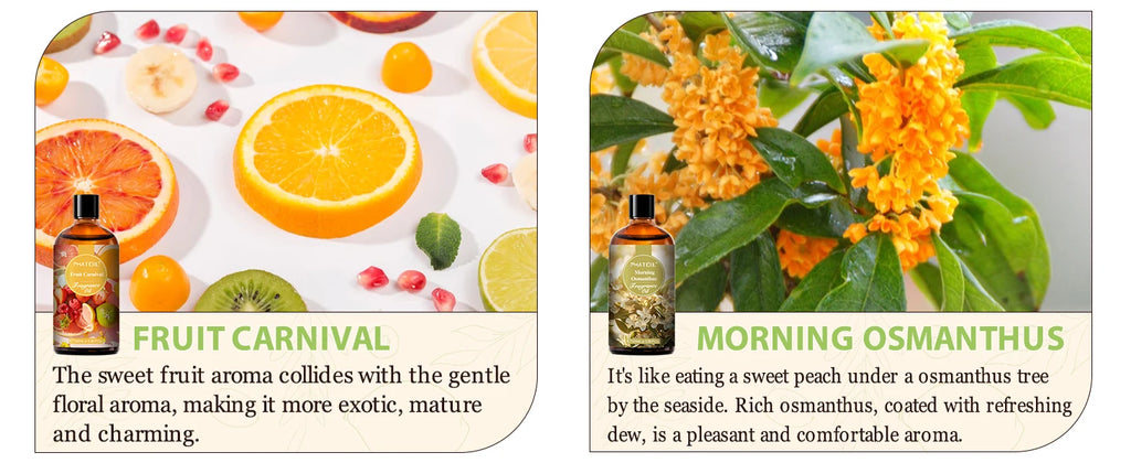 PHATOIL 1PCS 100ml Fragrance Oil For Diffuser Aromatherapy Fruit Carnival Coconut & Vanilla Almond Vanilla Strawberry Aroma Oils