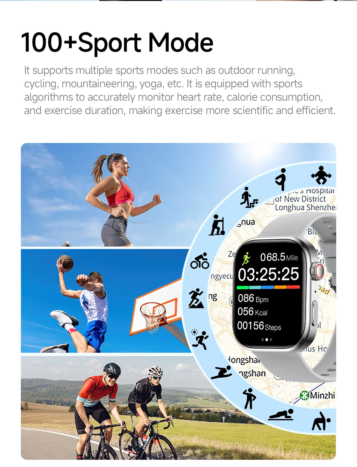 NEW Electronics Smartwatch 2.01"HD Screen Heart Rate Monitoring Bluetooth Call Multi-Sport Modes Watch for Women Men Gift Choice