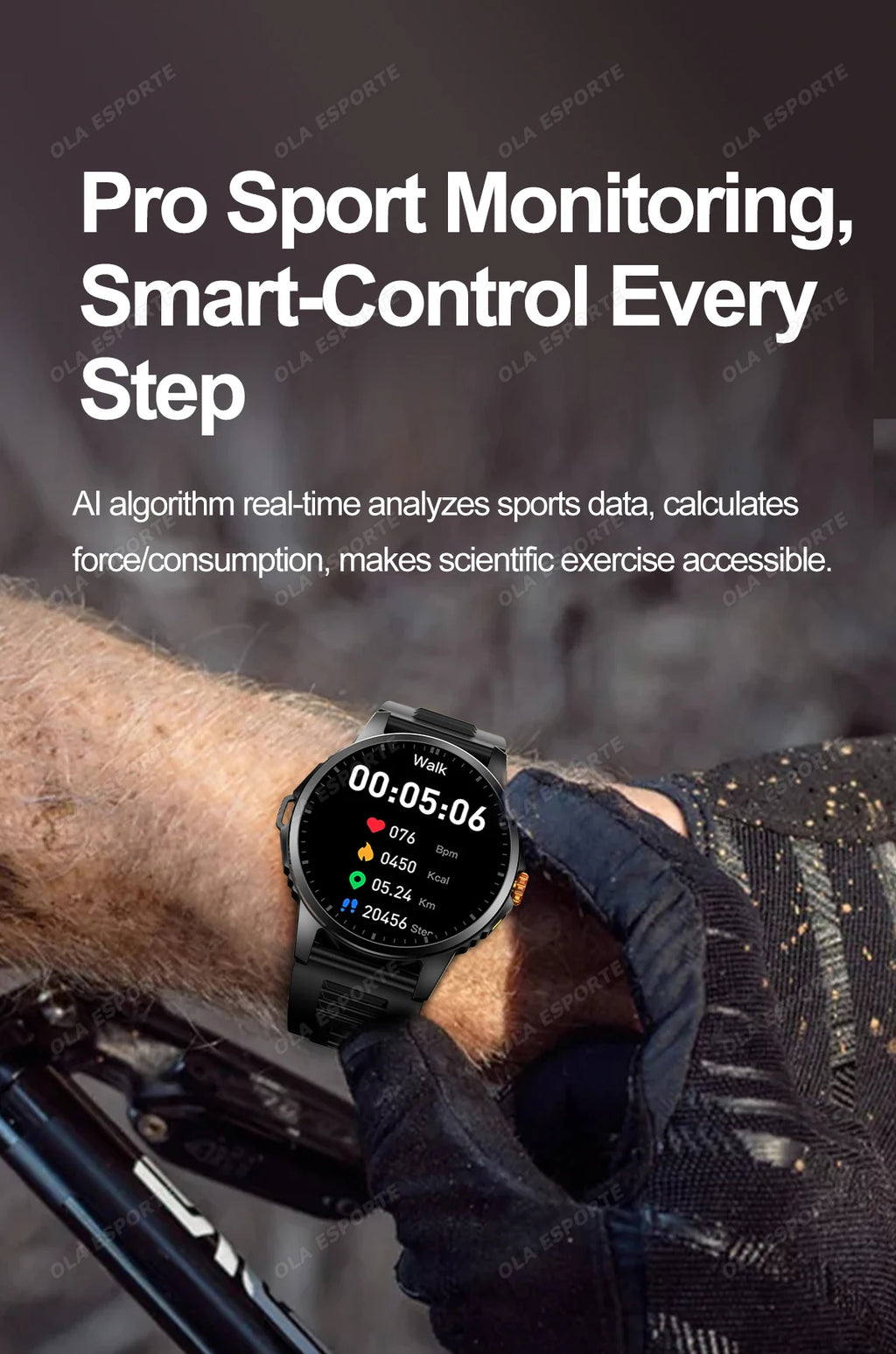 2025 New Men's GPS Sports Smart Watch 1.53'' AMOLED Display LED Flashlight Heart Rate Bluetooth Call 5ATM Waterproof Smartwatch