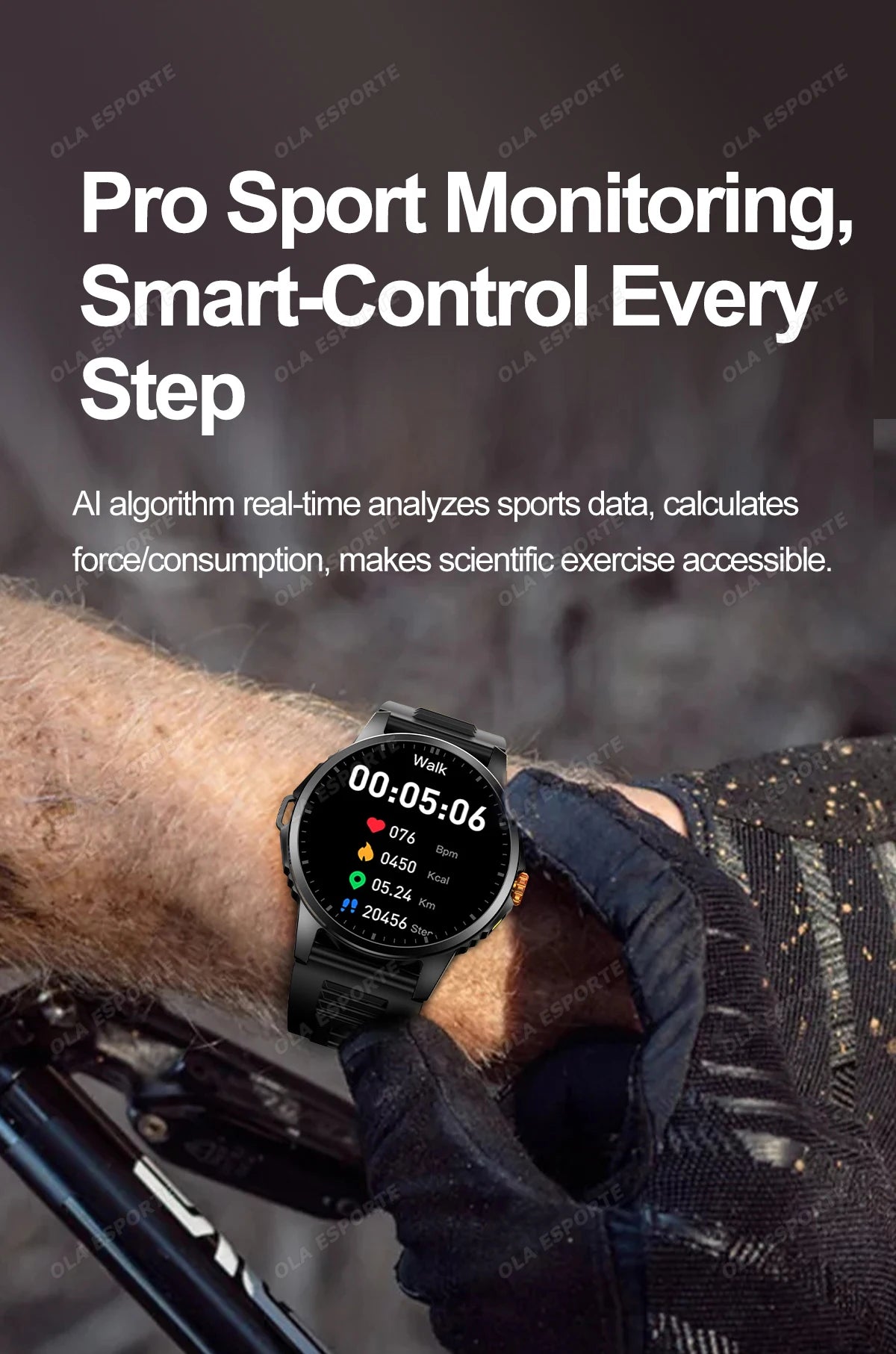2025 New Men's GPS Sports Smart Watch 1.53'' AMOLED Display LED Flashlight Heart Rate Bluetooth Call 5ATM Waterproof Smartwatch