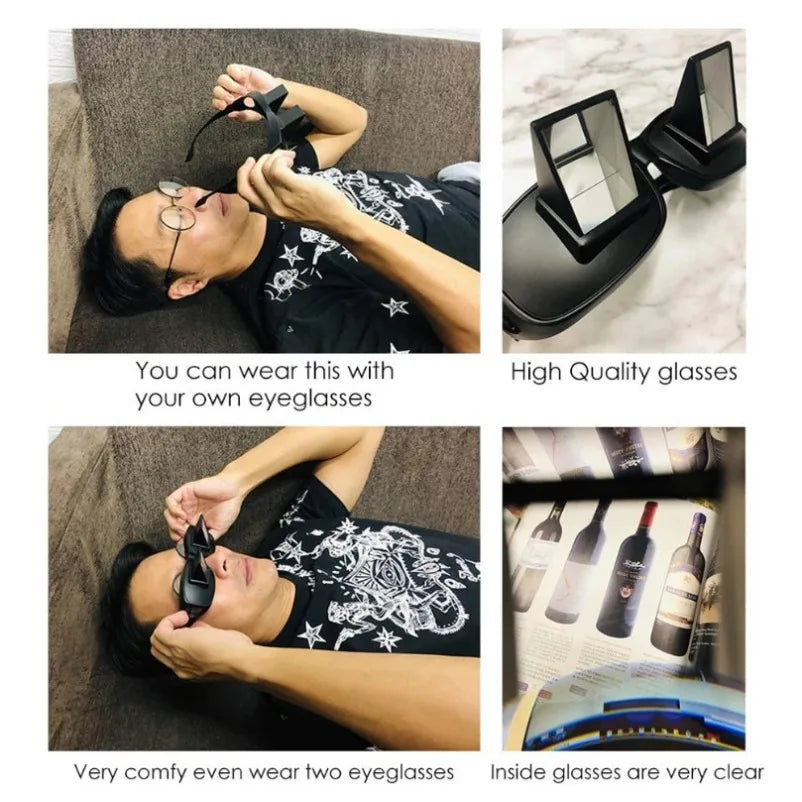 Amazing Lazy Creative Periscope Horizontal Reading Books Sit Glasses On Bed Lie Down View TV Myopia Usable Prism Spectacles