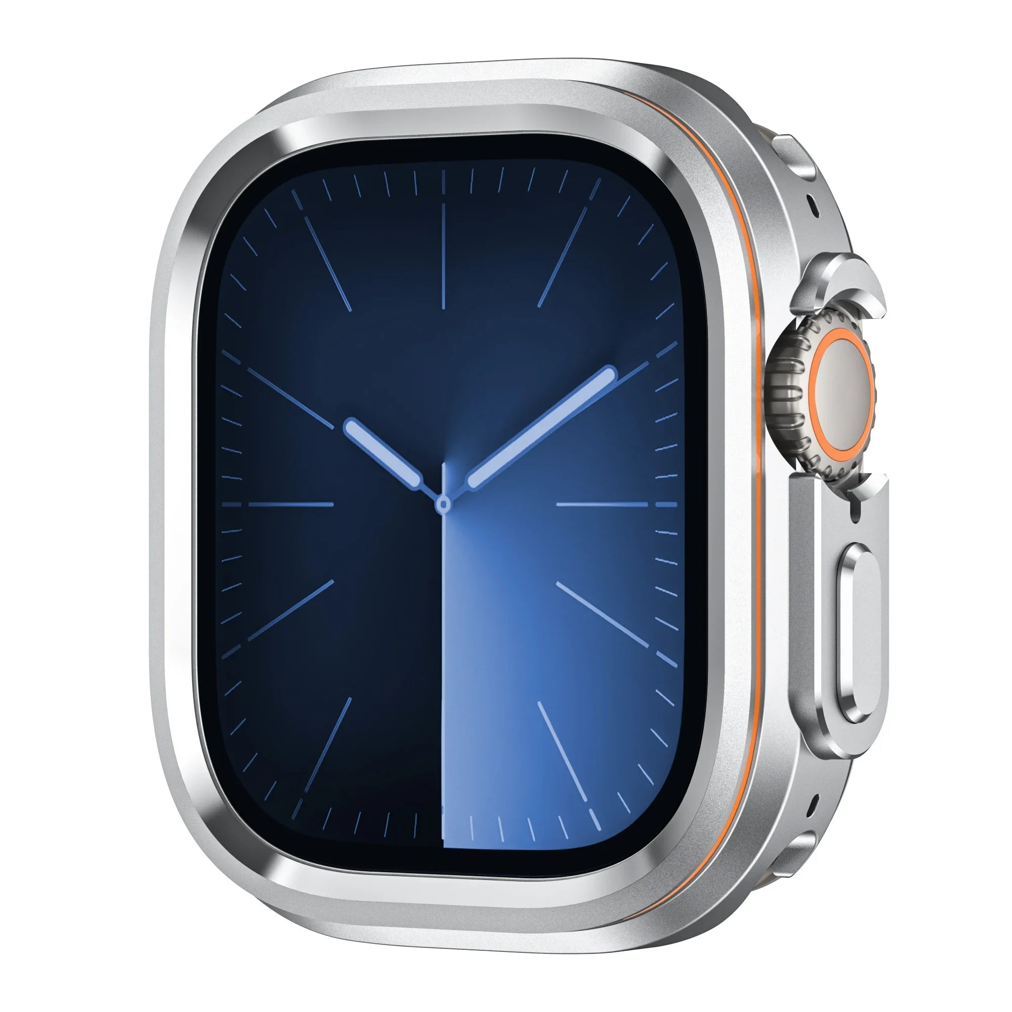 Halo Style Case for Apple Watch Ultra 2 3 49mm Metal Alloy Cover Hard Bumper for IWatch Ultra Full Protector Natural Black Color