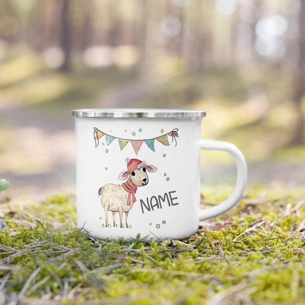 Personalized Mug for Kids Hot Chocolate Custom Animal with Name Mug for Boys Girls Handle Cup Birthday Party Favors Child's Gift