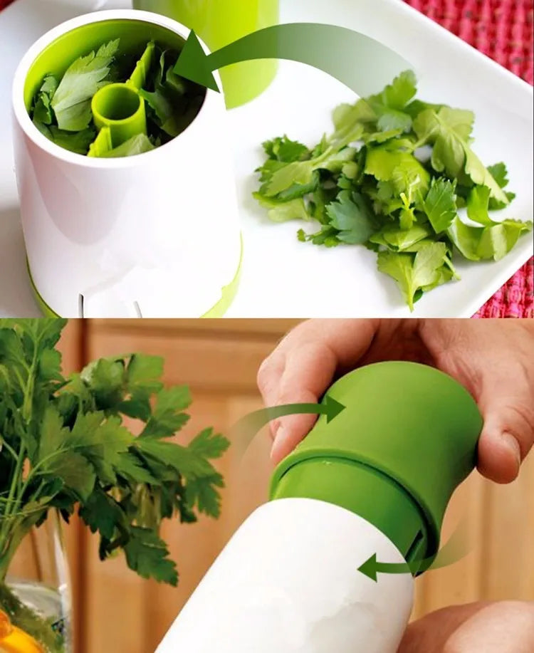 Manual Herb Grinder Spice Mill Parsley Shredder Chopper Vegetable Cutter Coriander Mincer Chili and Cilantro Kitchen Gaget