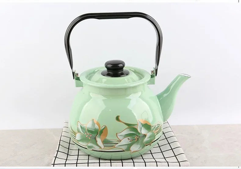 3.5L Large Capacity Porcelain Enameled Tea Pot Perfect for Home or Restaurant Use Tea Kettle Practical and Beautiful
