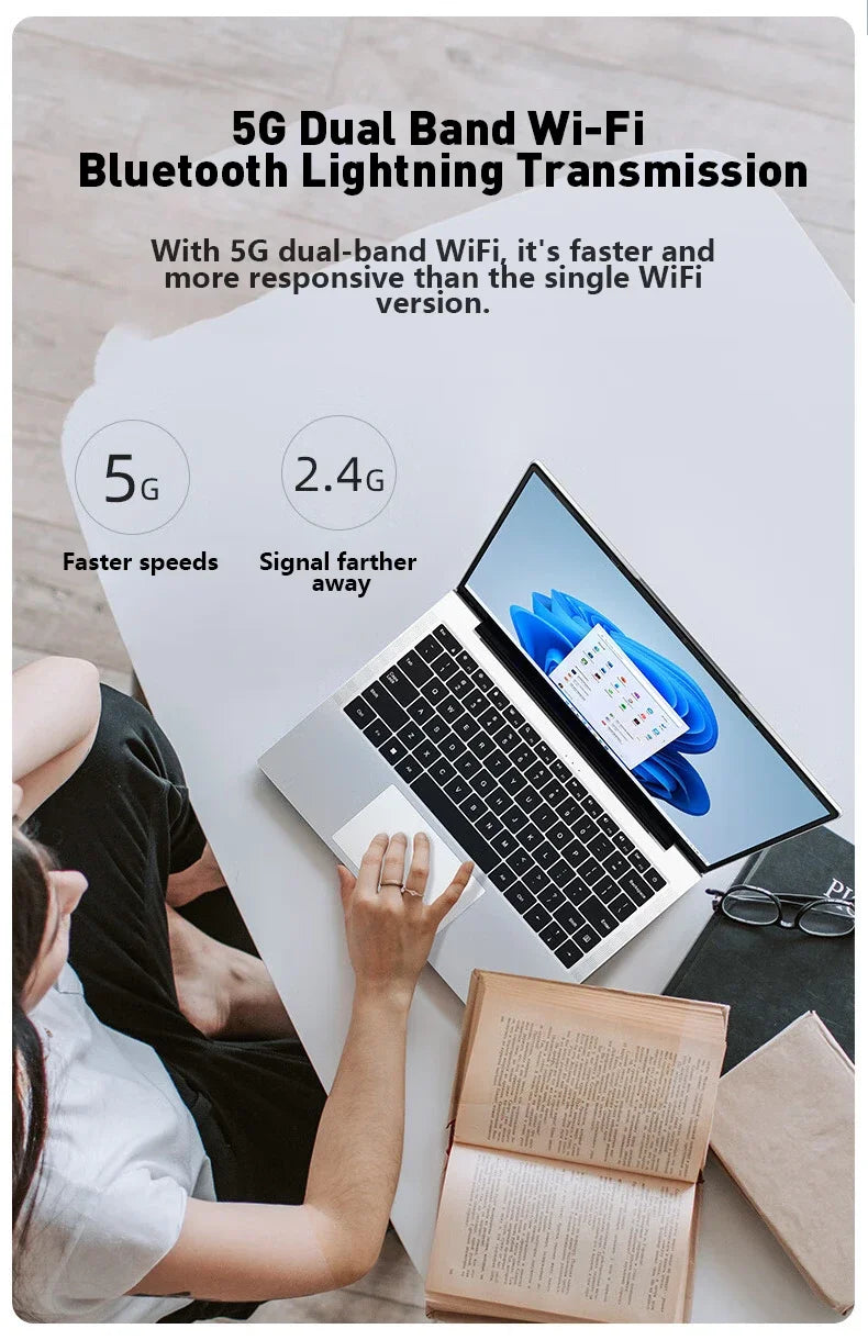 Sturdy Durable 15.6" Laptop Intel Core 4405U Processor 32GB RAM 2TB SSD Large Storage Win11 Business Office Portable Notebook