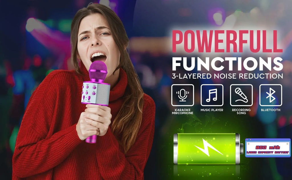 Karaoke Microphone for Kids & Adults  , Echo Effect, Built-in Speaker Portable Karaoke Player for Party Travel Gifts